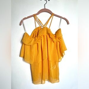 H&M Marigold Ruffle Off the Shoulder Top NWT Size 2